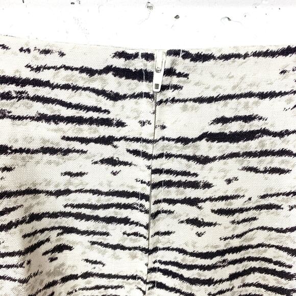 Anthropologie Womens Bellevue My Way Mini Skirt Linen Blend White Black Small - Picture 13 of 14